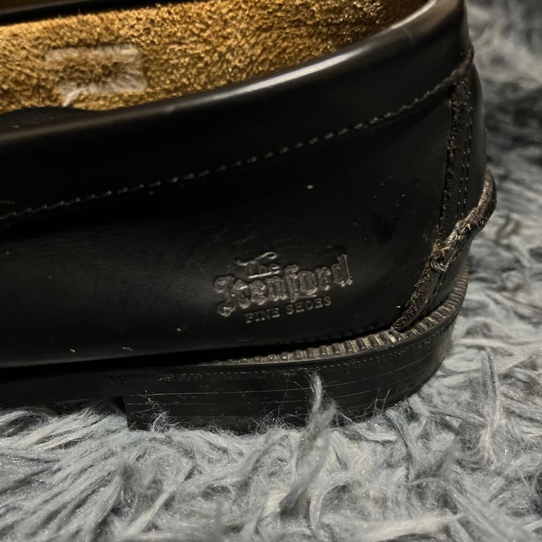 Kenford レザー ローファー ブラック/ホワイト