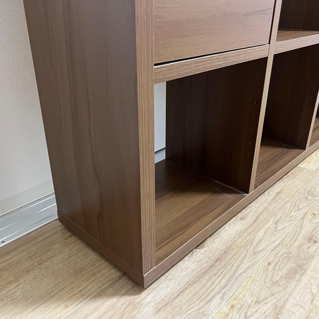 ニトリ　カラーボックス3段　ミドルブラウン　引き出し付き