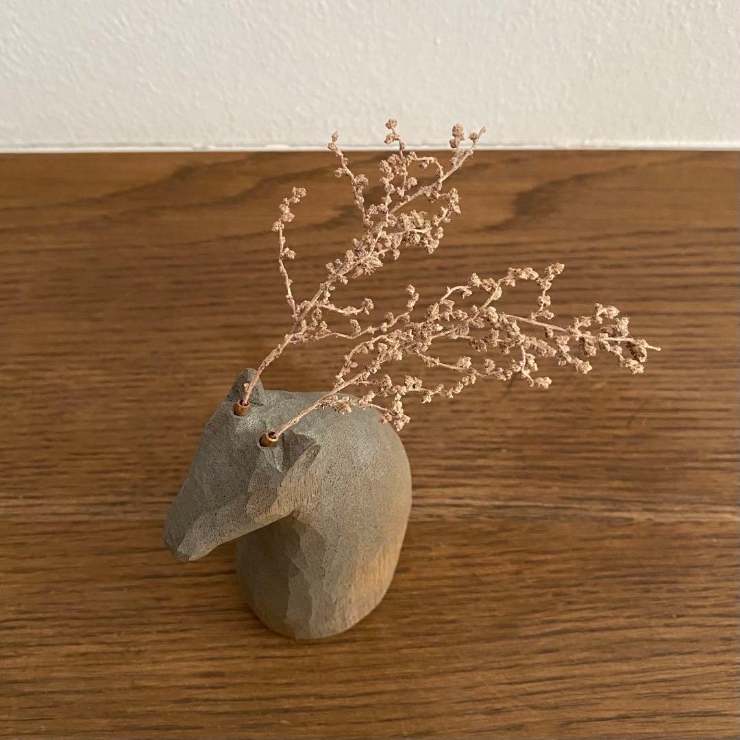苔むす木工　オブジェ　シカ