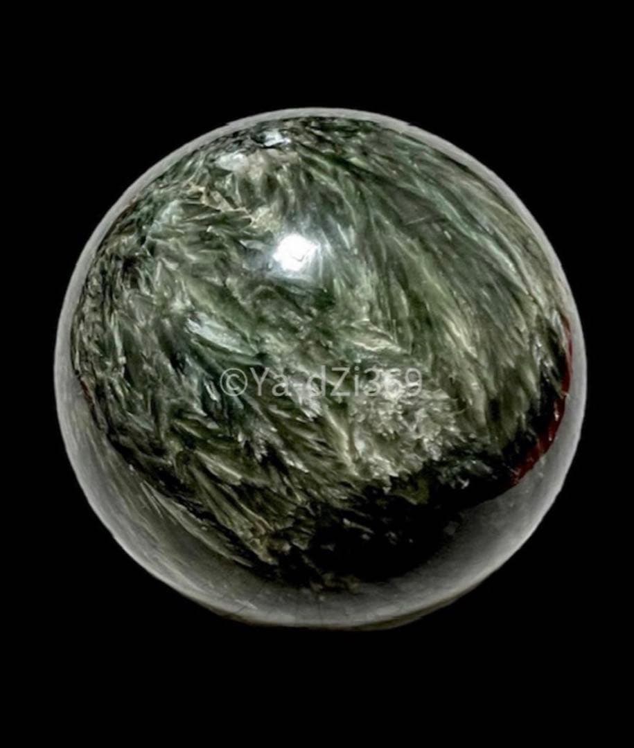 入手困難 ロシア産 セラフィナイト 稀少な大玉 スフィア 5.8cm 天使の羽根