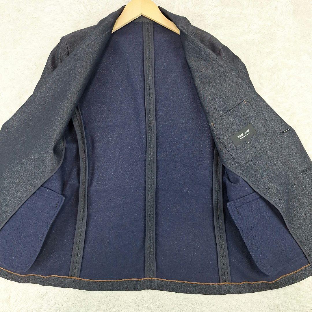 美品✨コムサイズム　トラベルスーツ　デニムライク　ストレッチ　L