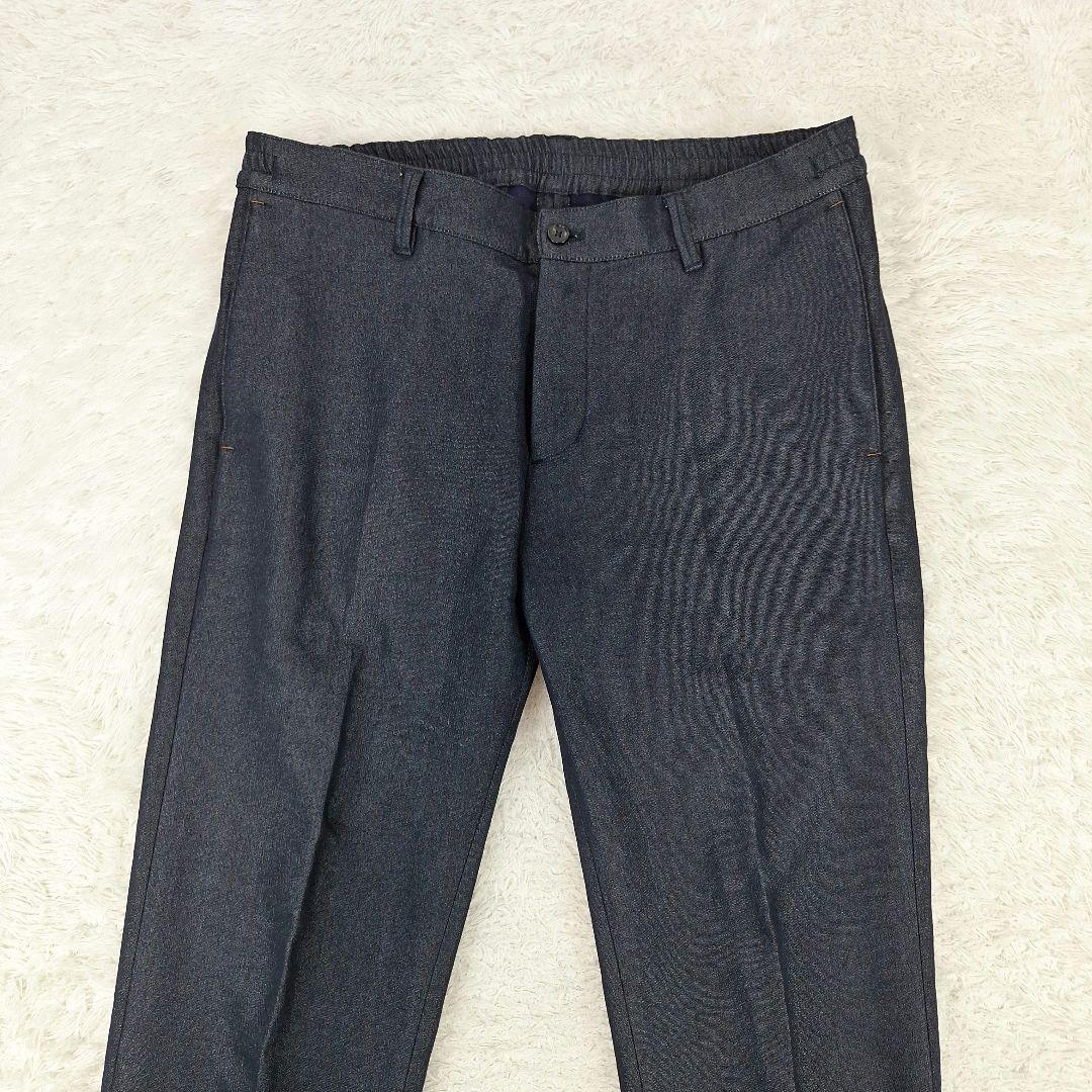 美品✨コムサイズム　トラベルスーツ　デニムライク　ストレッチ　L