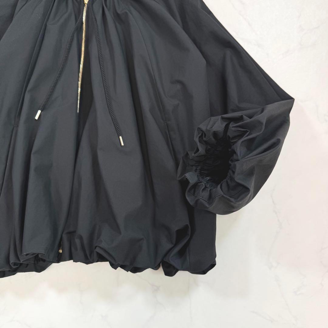 ソブ sov. 24年 タイプライター ギャザーバルーンブルゾン 羽織 黒