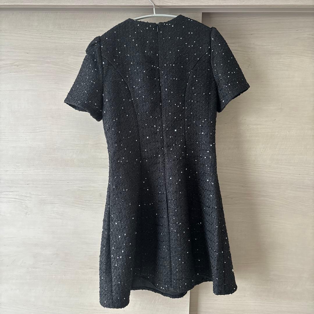 ジュエルズ/ビジューフレアワンピースドレス/キャバドレス/L