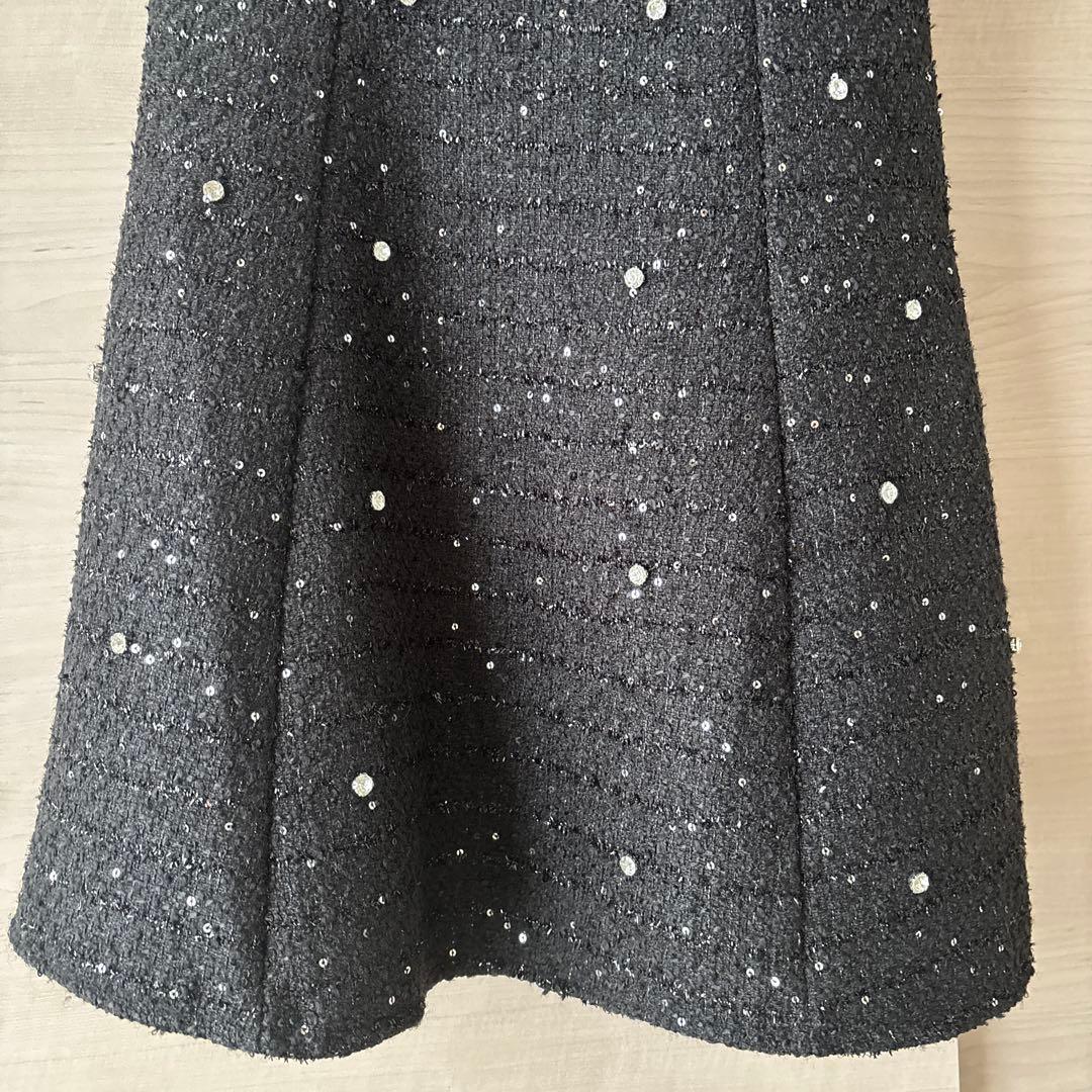 ジュエルズ/ビジューフレアワンピースドレス/キャバドレス/L