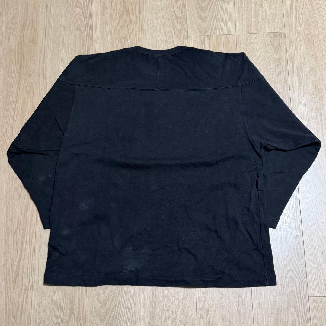 COMOLI コモリ フットボールTシャツ ブラック 3