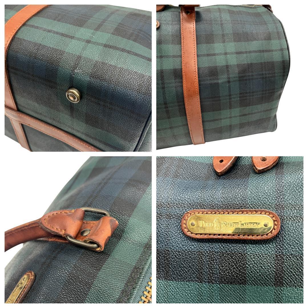 ポロ ラルフローレン 2way ボストンバッグ グリーン チェック 大容量