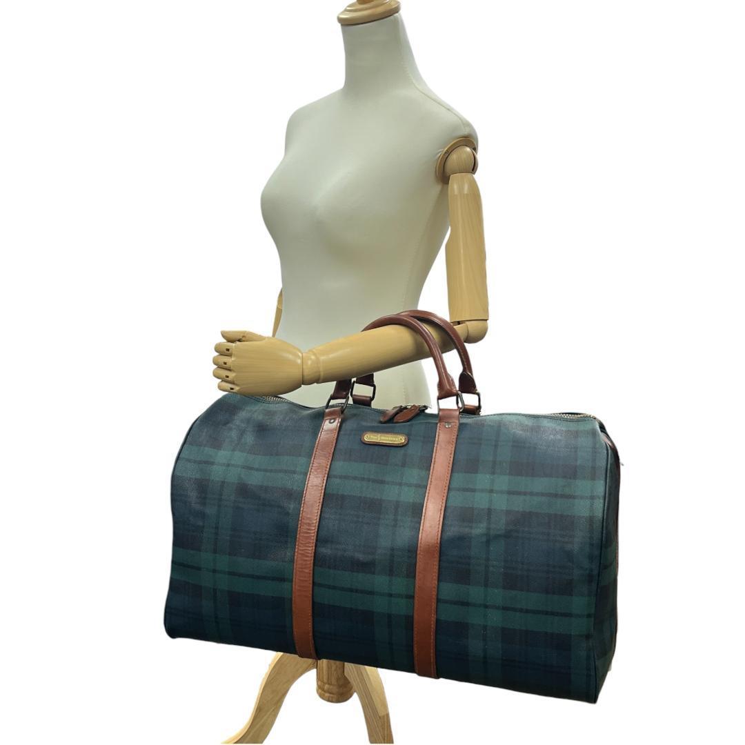 ポロ ラルフローレン 2way ボストンバッグ グリーン チェック 大容量