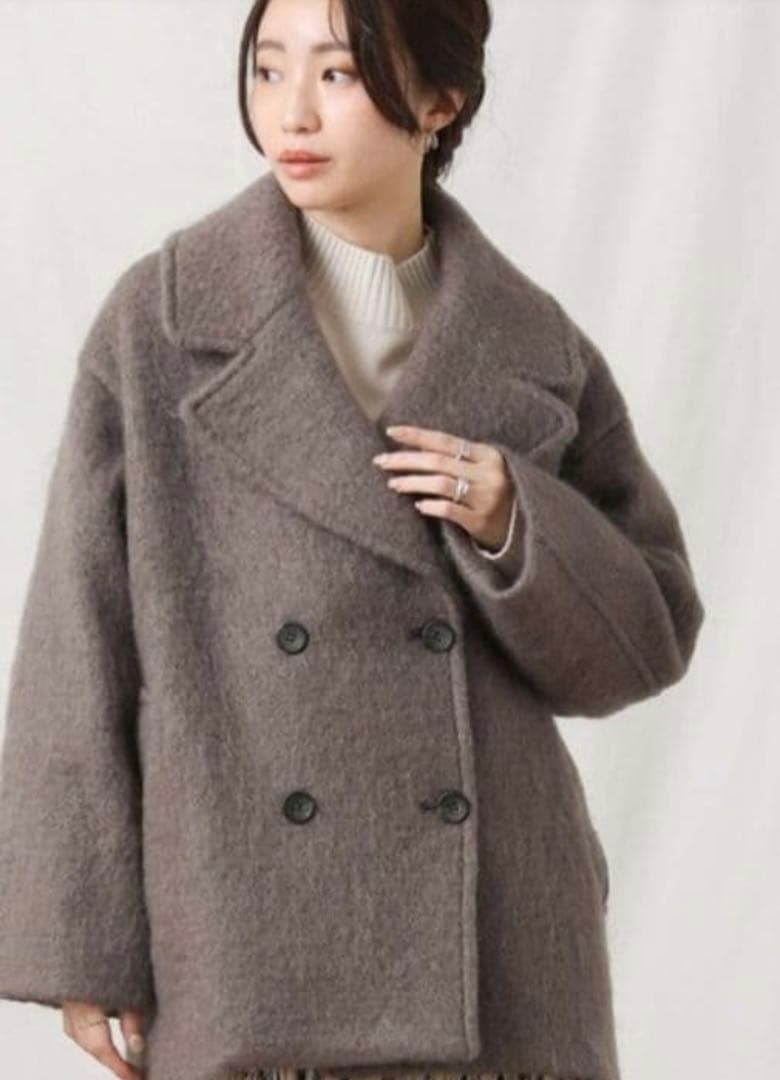 ⭐︎グレディブリリアン⭐︎クロシェ⭐︎モヘヤ混シャギーミディPコート⭐︎