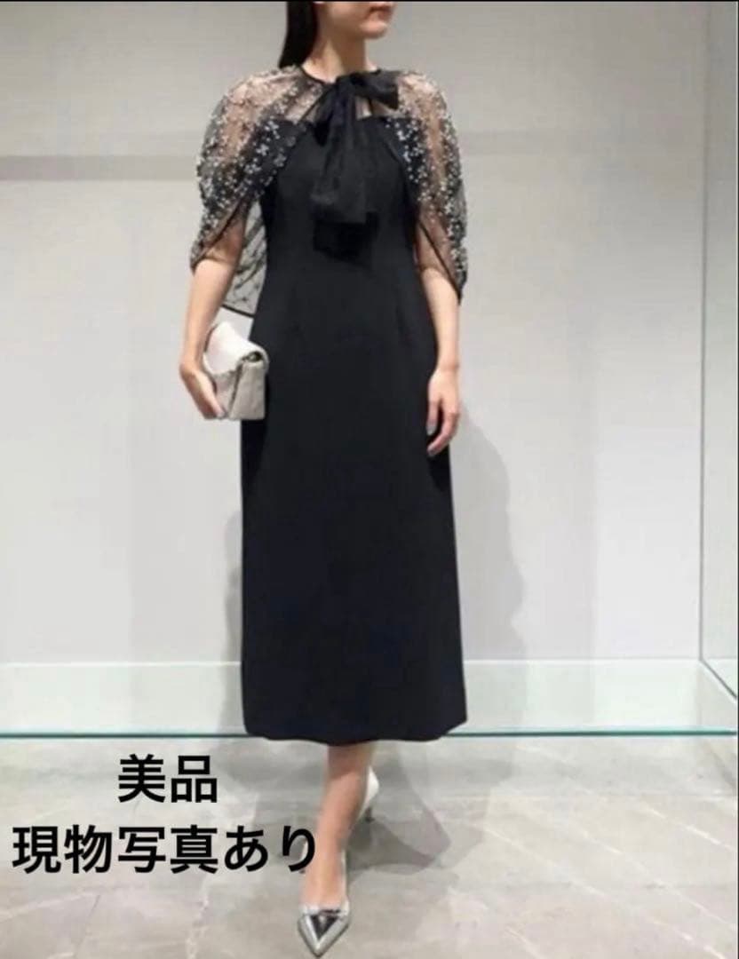 【セール！美品】セルフォード　ケープ付きドレスワンピース