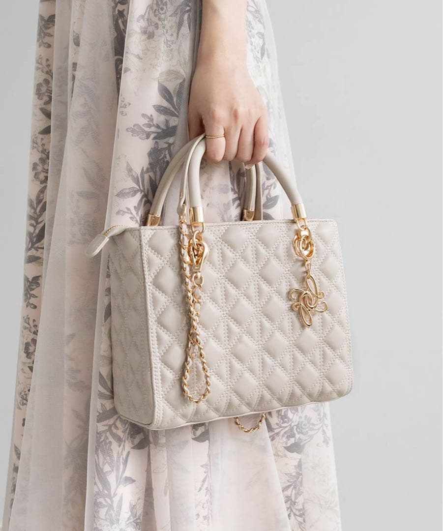 randa 2WAYキルティングミディバッグ アイボリー