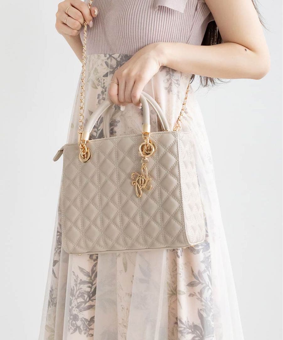 randa 2WAYキルティングミディバッグ アイボリー