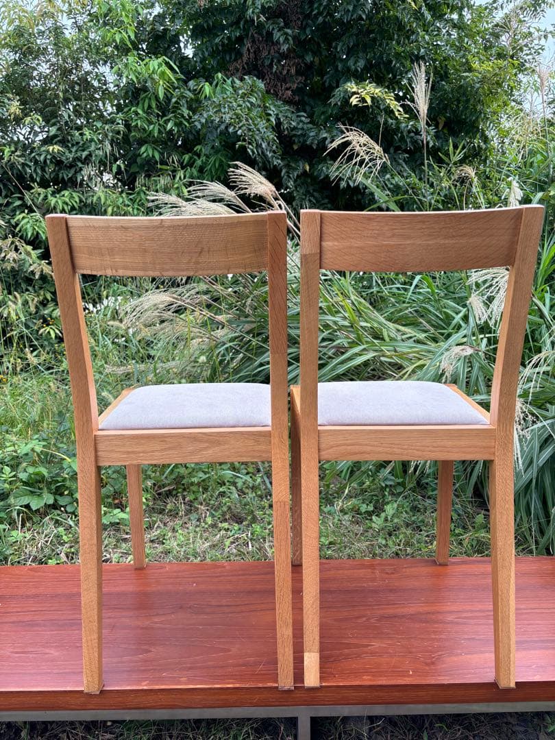 無印良品　オーク材　木製ダイニングチェア 2脚セット　廃盤品