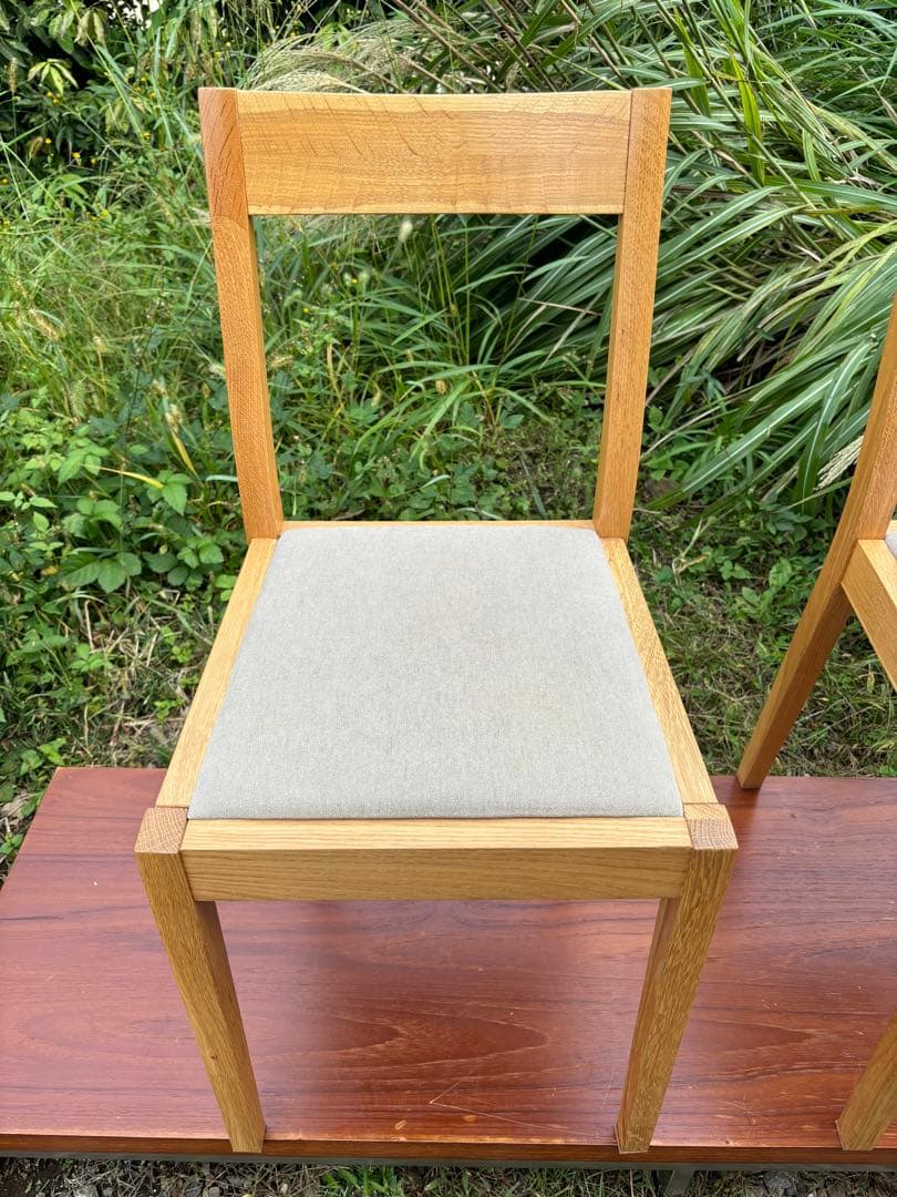 無印良品　オーク材　木製ダイニングチェア 2脚セット　廃盤品