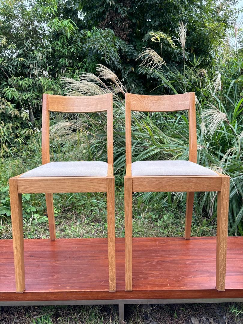 無印良品　オーク材　木製ダイニングチェア 2脚セット　廃盤品