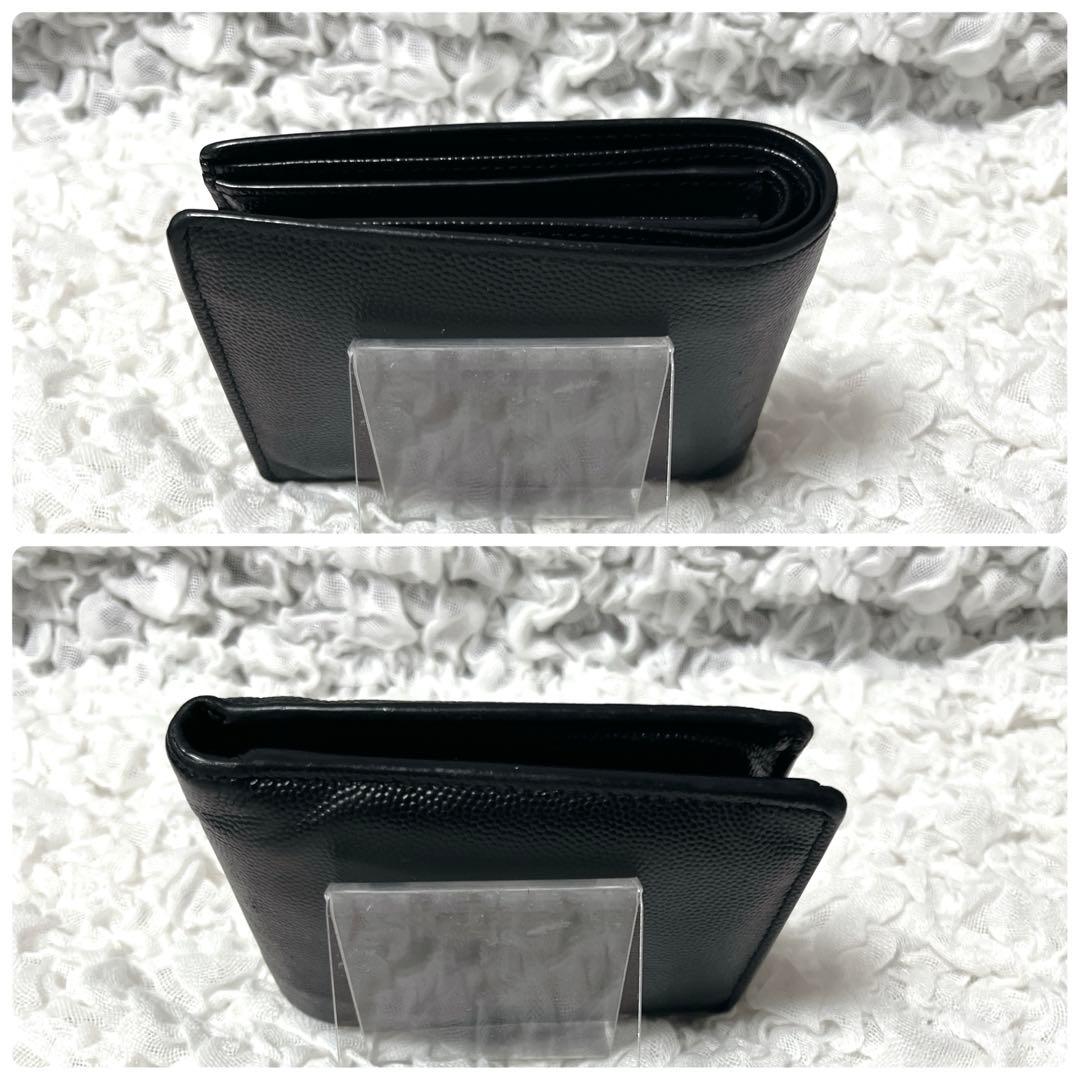 SAINT LAURENT ブラック二つ折り財布　レザー　サンローラン　黒