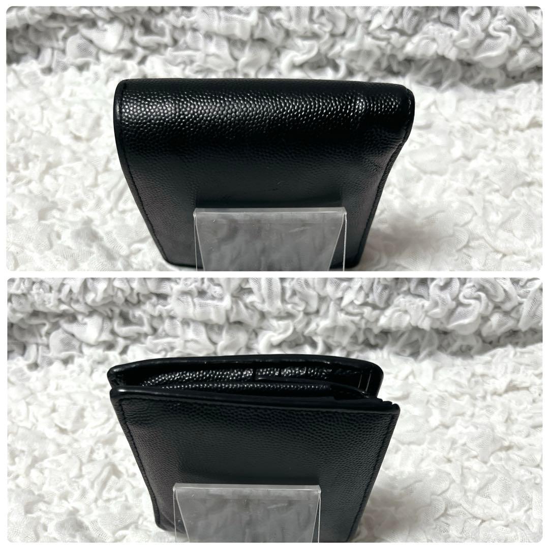 SAINT LAURENT ブラック二つ折り財布　レザー　サンローラン　黒