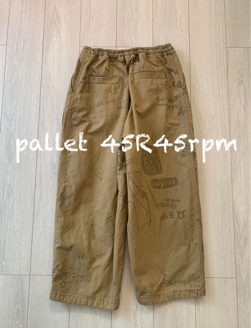45R45rpm ダック落書きプリントの908 　テントパンツ