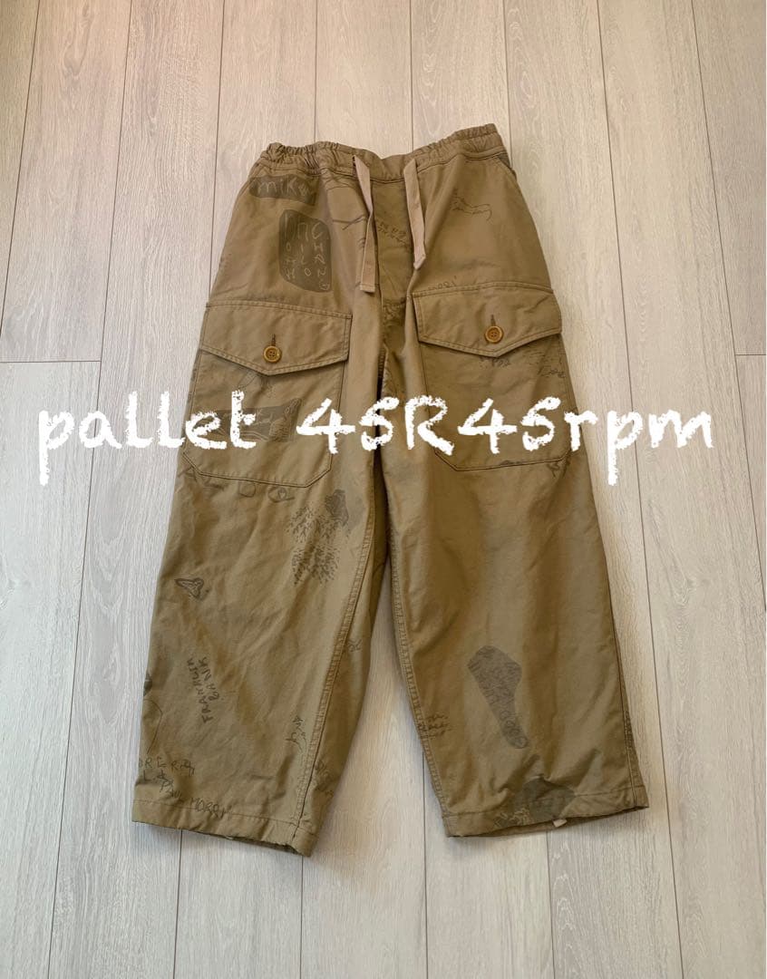 45R45rpm ダック落書きプリントの908 　テントパンツ