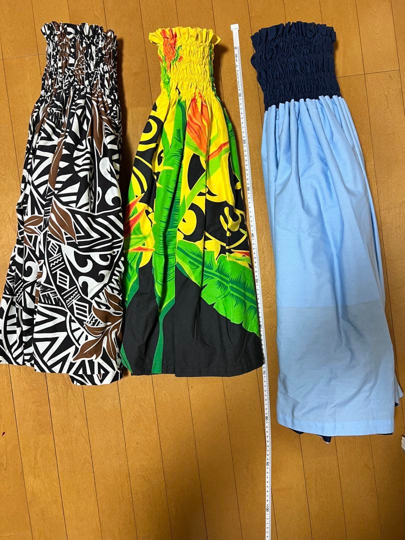 フラダンス　ウリウリ着脱式　プイリ　ドレス　レイ　髪飾り　パウ　ハット　セット