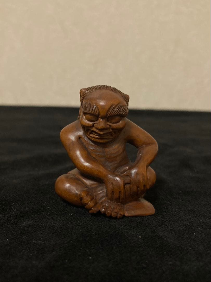根付　鬼　木彫