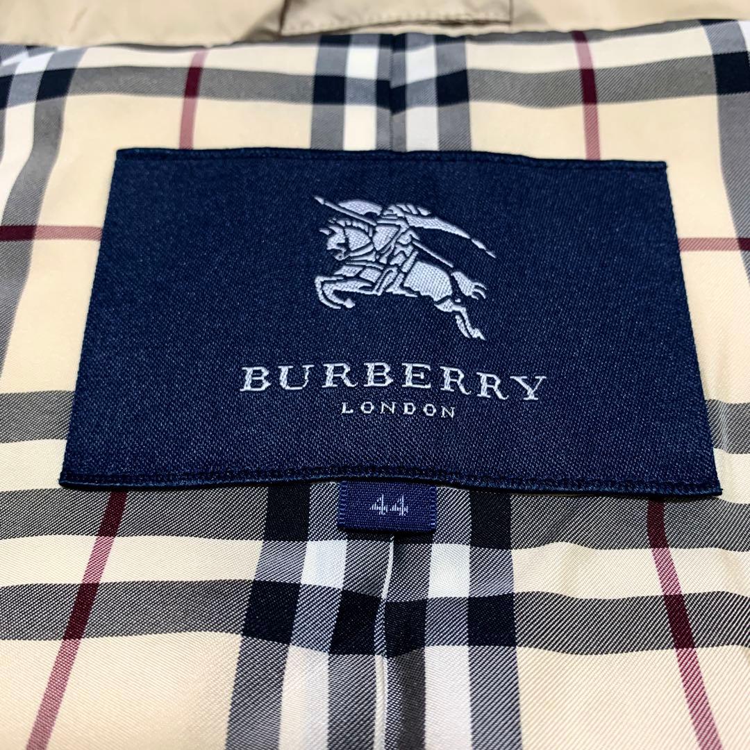 【美品　特大3L！ノバチェック】バーバリーロンドン　ダウンベスト　アイボリー