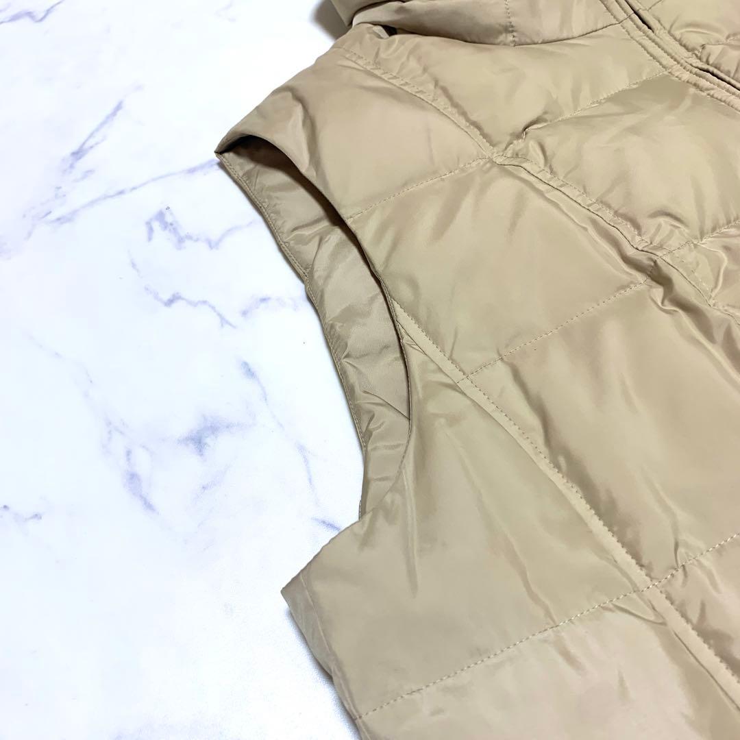 【美品　特大3L！ノバチェック】バーバリーロンドン　ダウンベスト　アイボリー