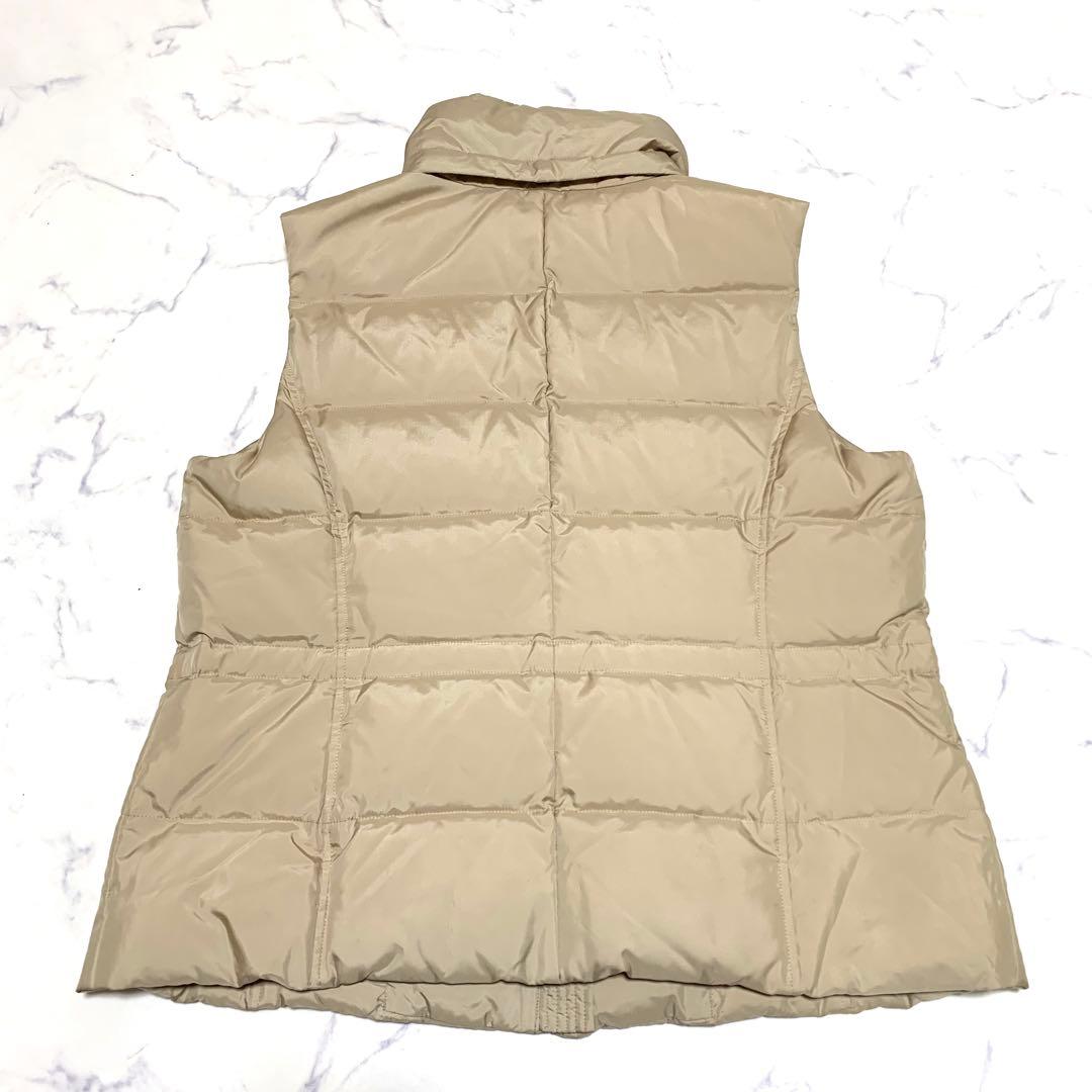 【美品　特大3L！ノバチェック】バーバリーロンドン　ダウンベスト　アイボリー