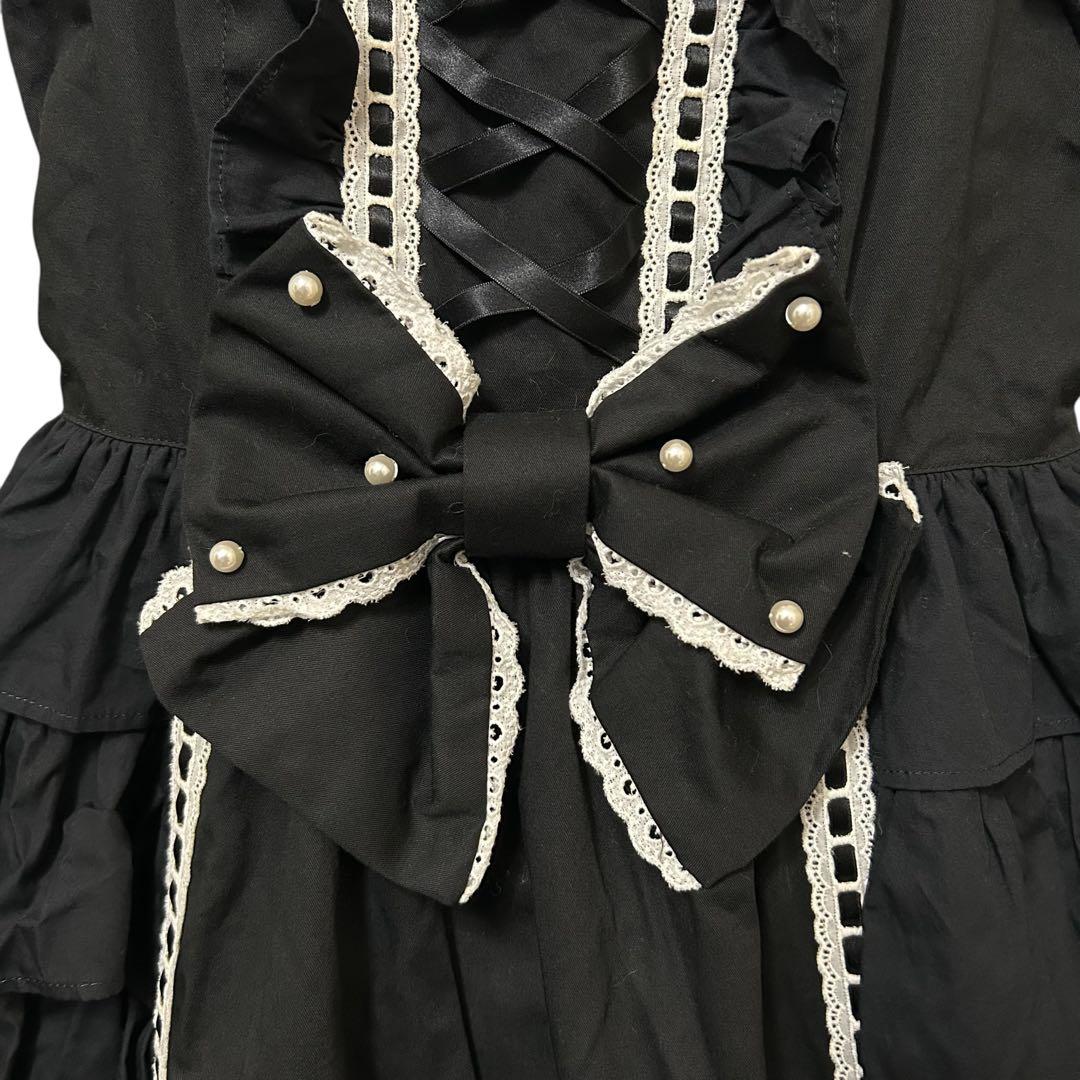 Angelic Prettyリボンフリル ミディ ワンピース ドレス ロリータ