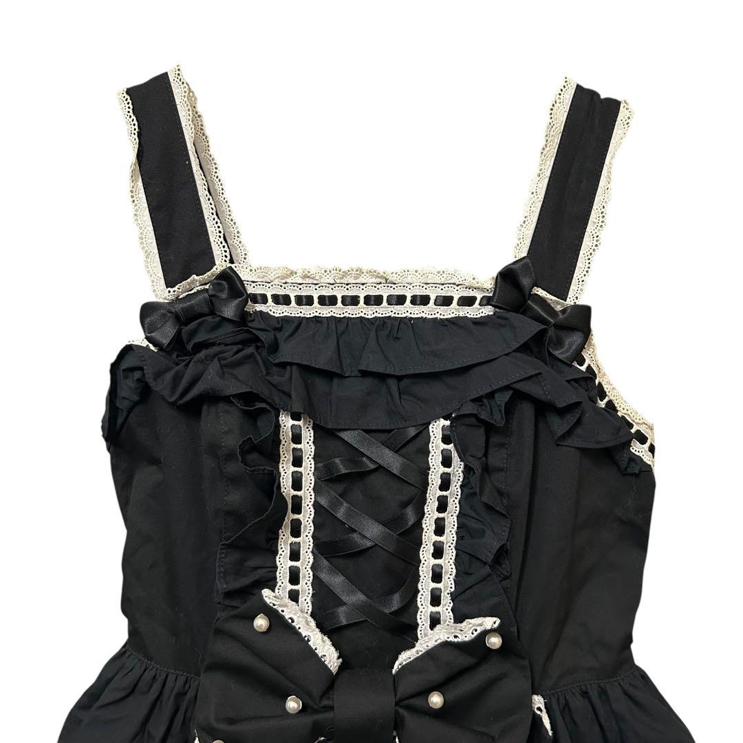 Angelic Prettyリボンフリル ミディ ワンピース ドレス ロリータ