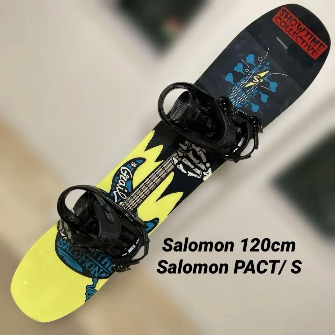 Salomon スノーボード120cm+バインディングPACT/S ギター×骸骨