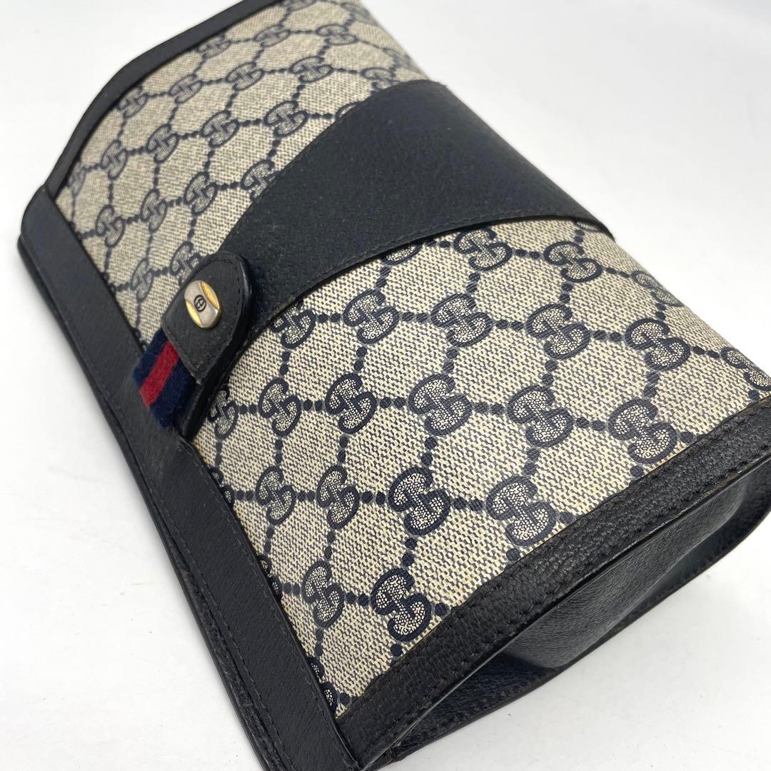 オールドグッチ シェリーライン GGスプリーム クラッチバッグ PVC レザー