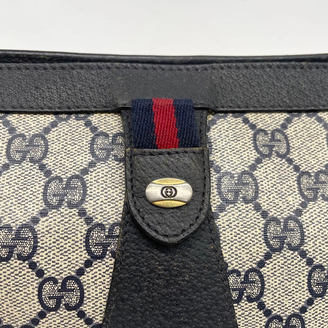 オールドグッチ シェリーライン GGスプリーム クラッチバッグ PVC レザー