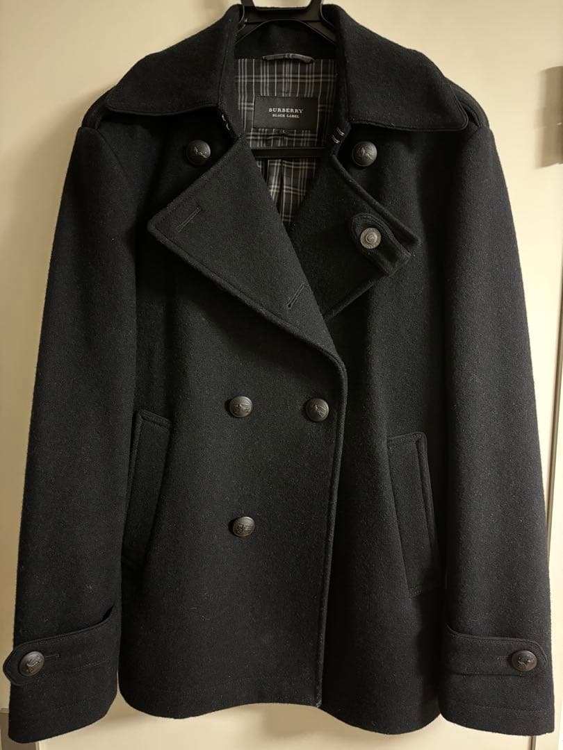 バーバリー ブラックレーベル Pコート ピーコート メンズ Lサイズ ブラック