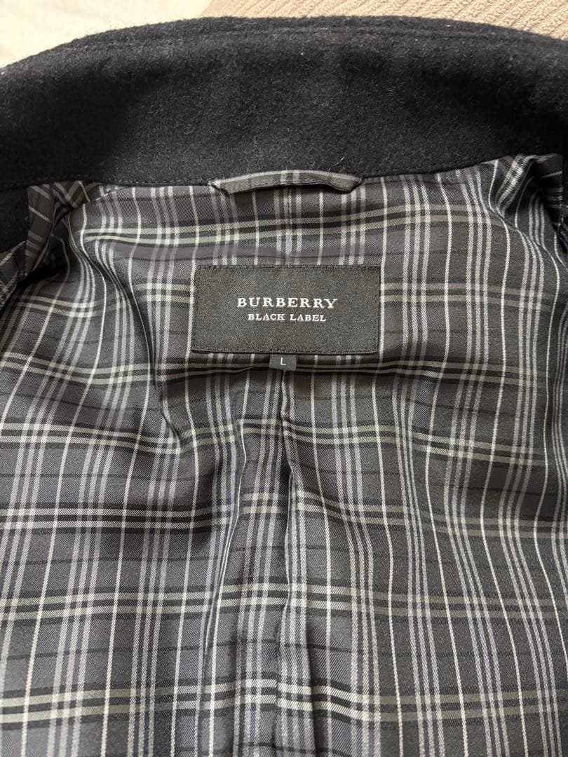 バーバリー ブラックレーベル Pコート ピーコート メンズ Lサイズ ブラック