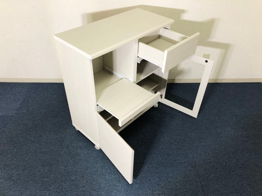 食器棚 アペルト APR-8575SL 白木目柄レンジボード可動式棚板3枚付き