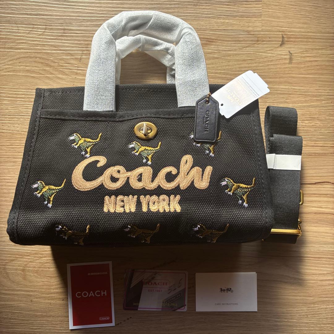 【未使用】COACH コーチ トートバッグ26 レキシープリント　ブラック