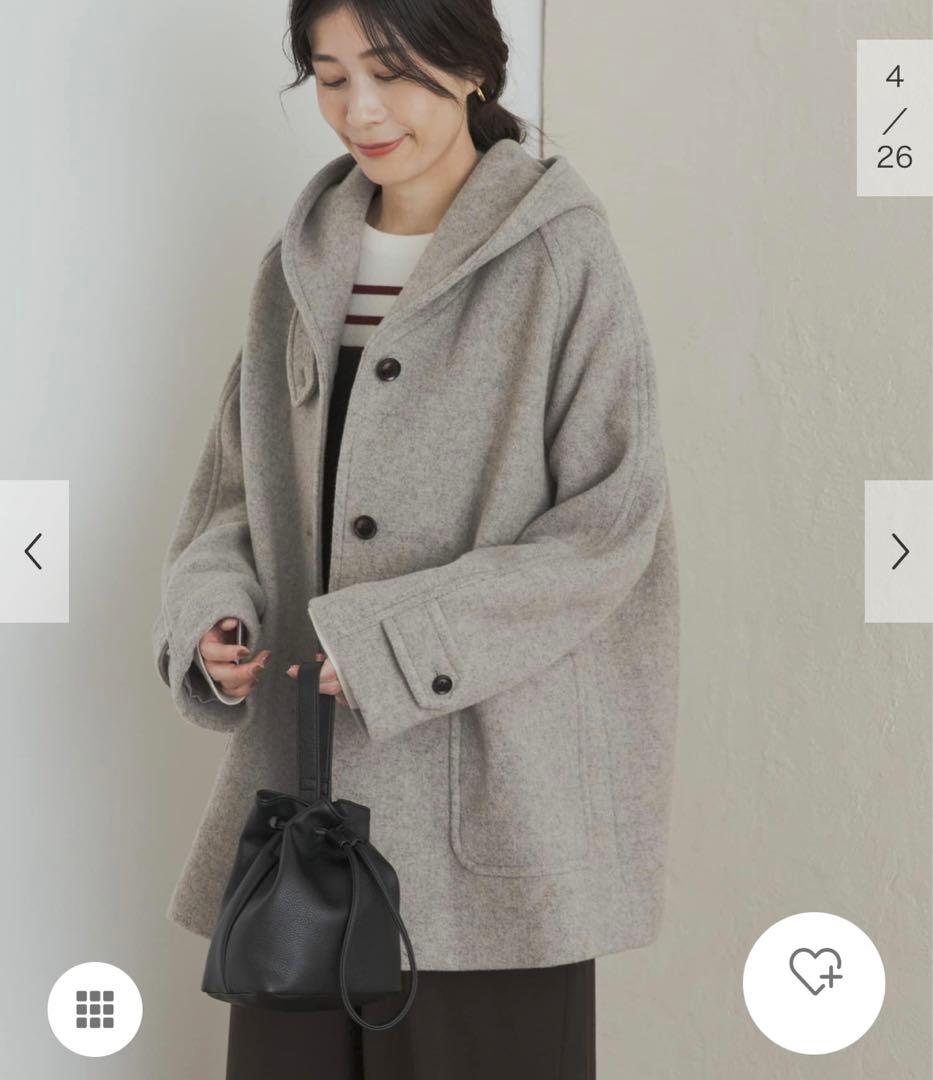 新品タグ付◆ DOORS エアリーウールフードコート　アーバンリサーチ