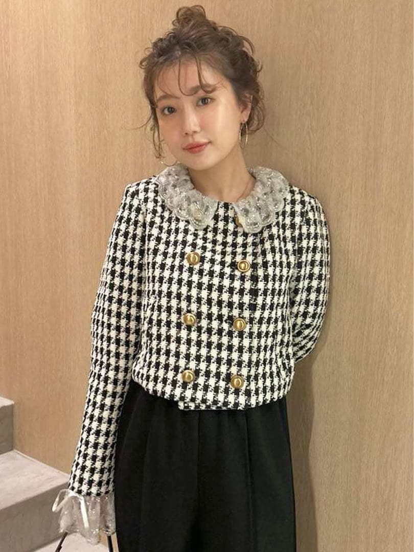 LILYBROWN スカラップビジューアタッチドジャケット