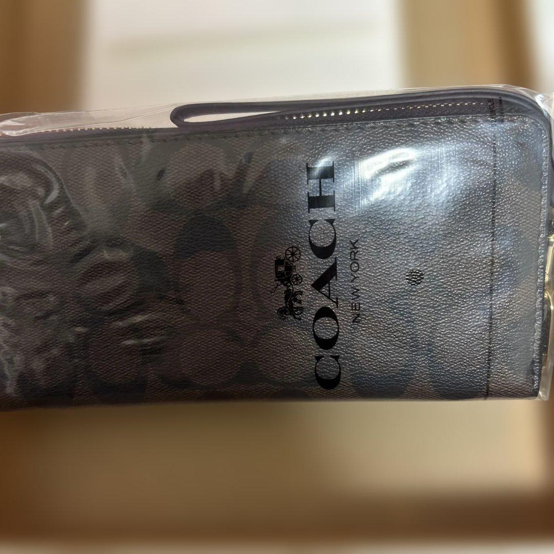 【新品未使用】COACH 長財布 シグネチャーキャンバス ラウンドファスナー型