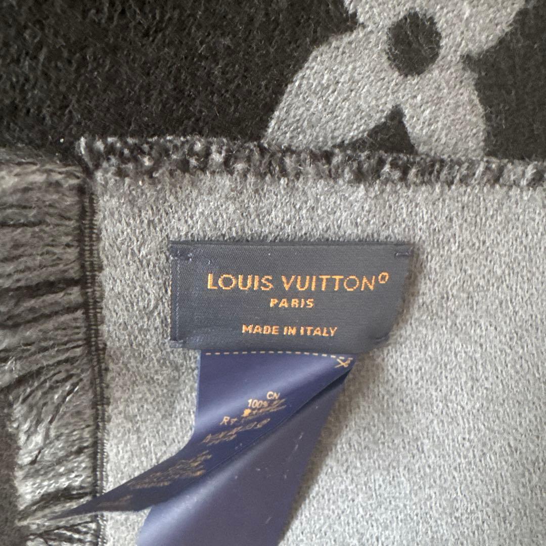 Louis Vuitton モノグラムマフラー ブラック/グレー