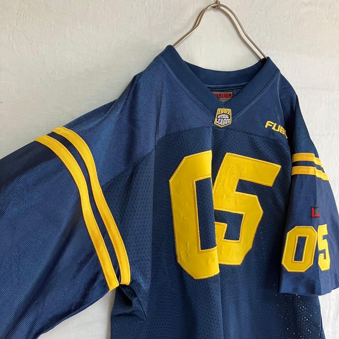 FUBU ゲームシャツ 05 刺繍 1992 オフィシャルリーグ ネイビーXL