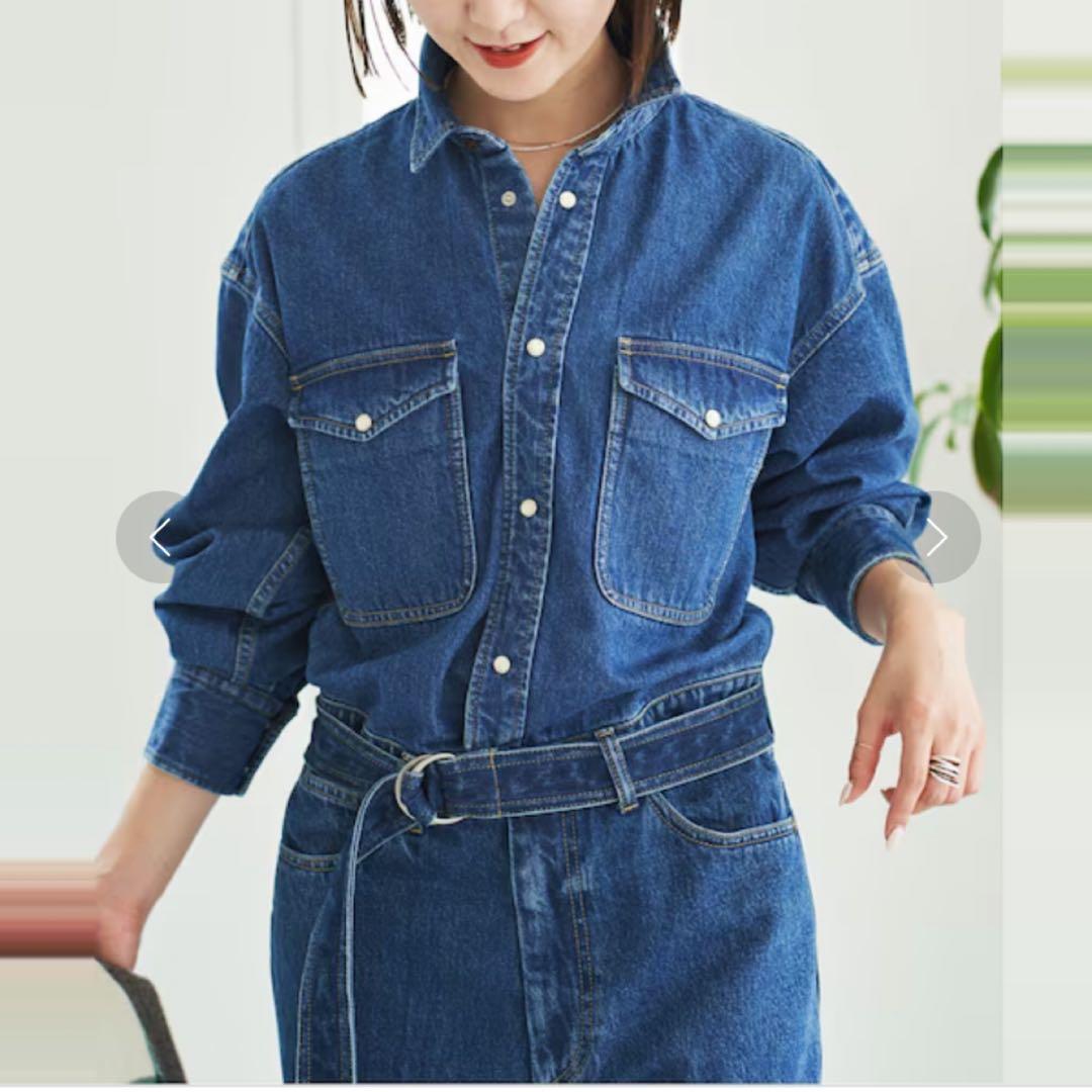 スピックアンドスパン spick&span デニムジャンプスーツ オールインワン