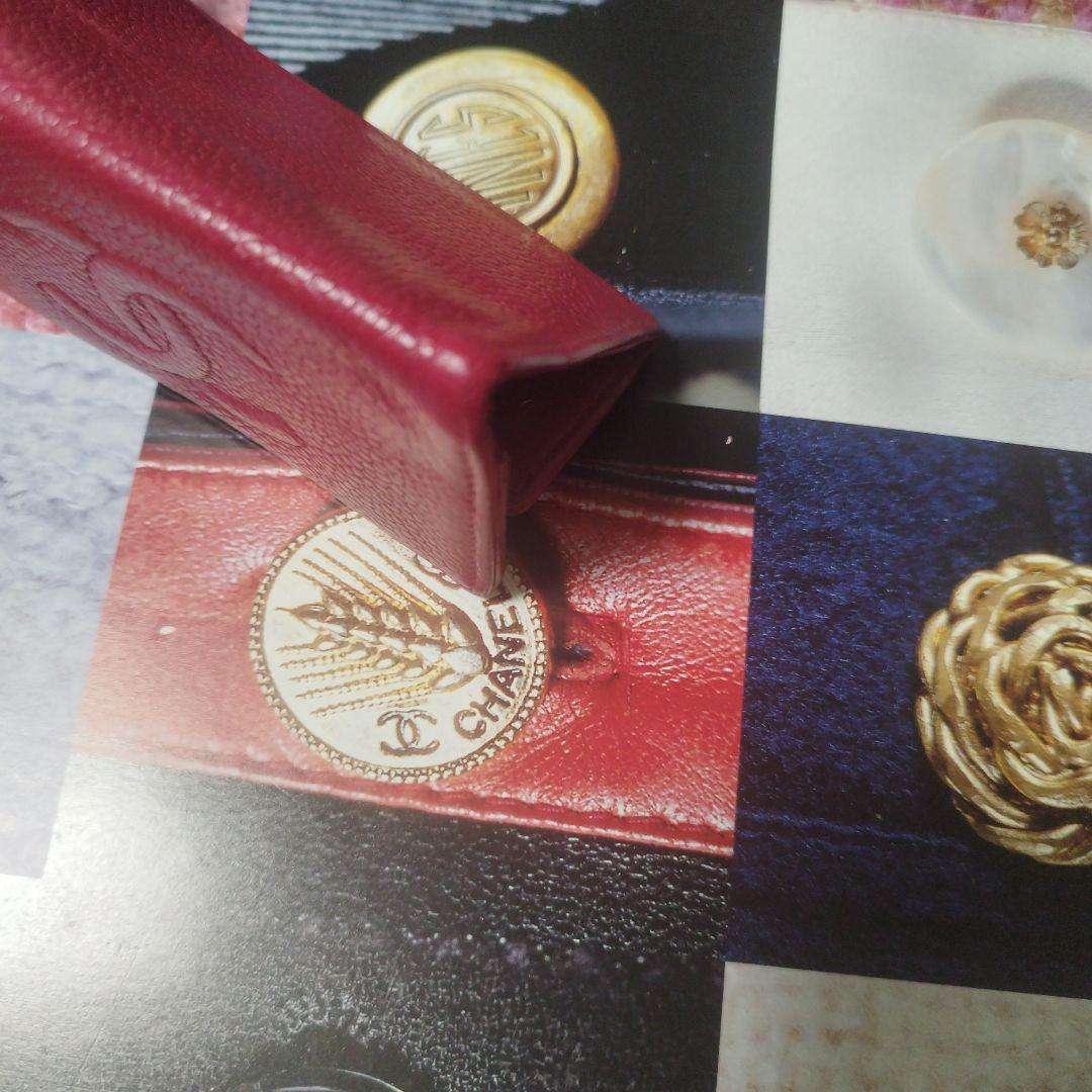 Chanel ピンク レザー キーケース　斜めがけ