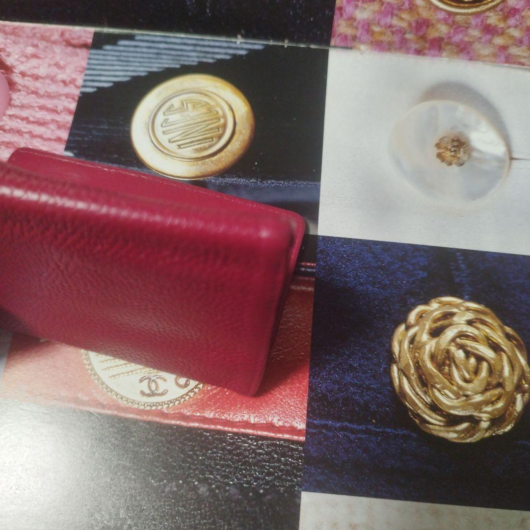 Chanel ピンク レザー キーケース　斜めがけ
