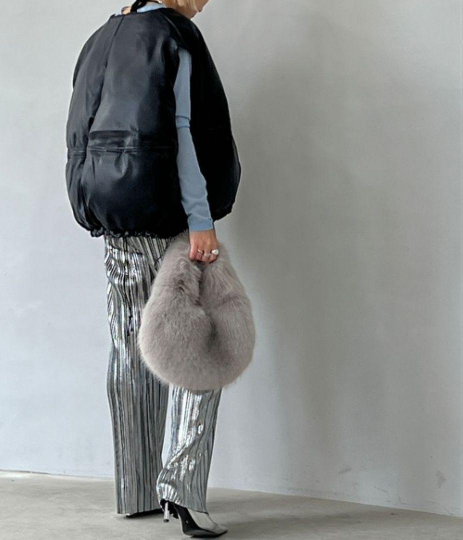 chuclla PUレザー サークルダウンベスト M ブラック