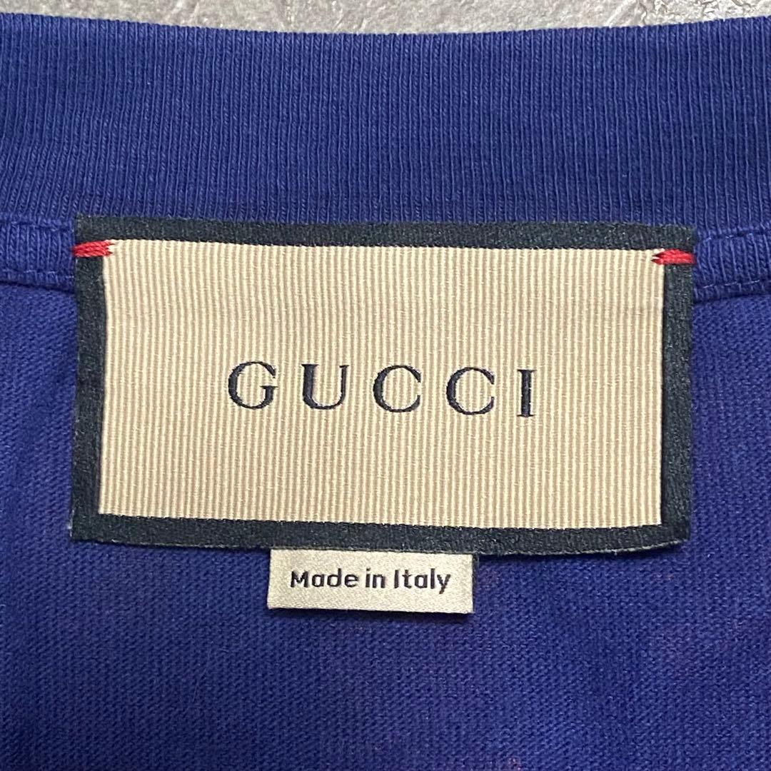 GUCCI オーバーサイズ Tシャツ ネイビー/オレンジ