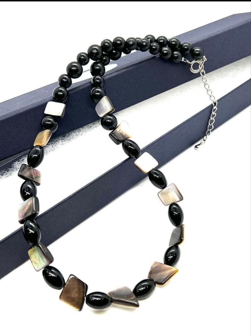 【ヒロ】4点セット本真珠チャコールグレー＆ブラックマルチパールネックレス他