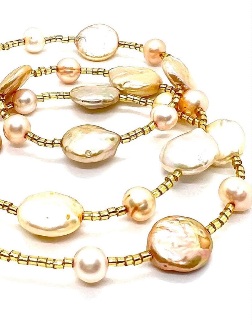 【ヒロ】4点セット本真珠チャコールグレー＆ブラックマルチパールネックレス他