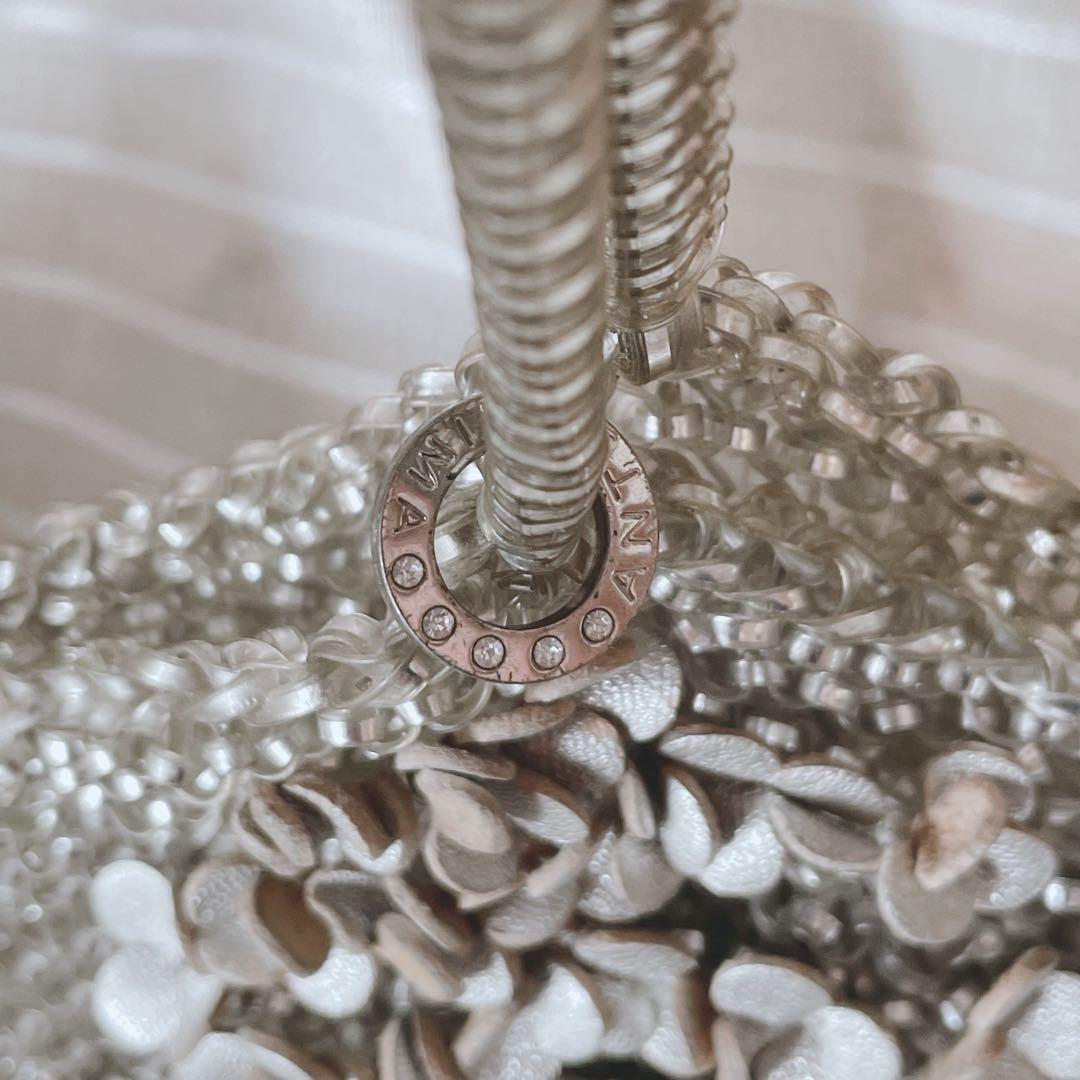 ANTEPRIMA ワイヤーバッグ　フラワーモチーフ　シルバーゴールド